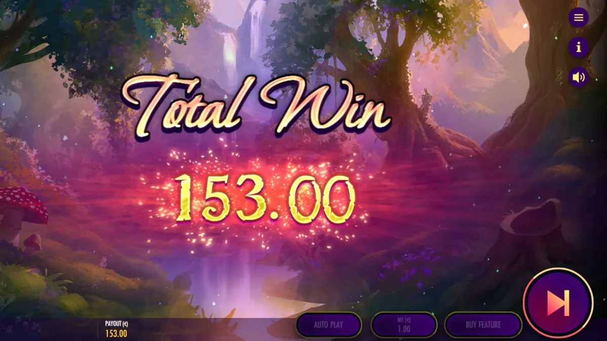 Pemandangan hutan mistis dalam slot Pan’s Arcadia dengan elemen mitologi Yunani